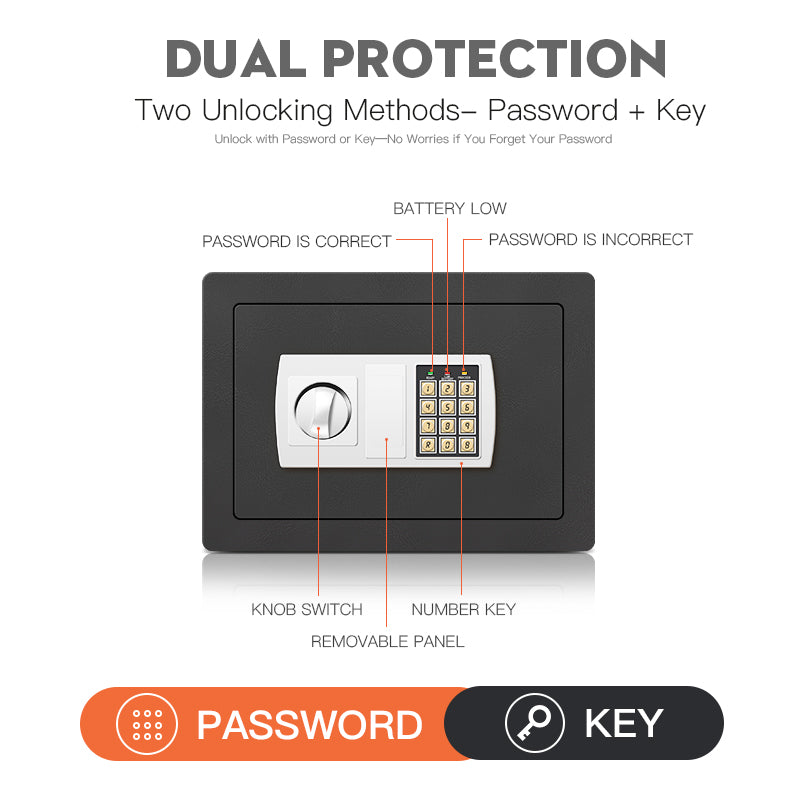 Electronic password Security Bo*， college dorm saferroomhome ，safe,storage,bo* office savings, anti-theft safes Mechanical safe bo* for money key lockbo* safebo*