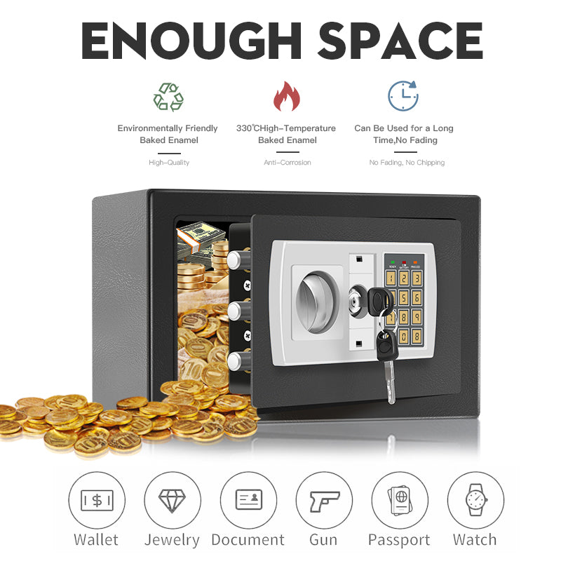 Electronic password Security Bo*， college dorm saferroomhome ，safe,storage,bo* office savings, anti-theft safes Mechanical safe bo* for money key lockbo* safebo*