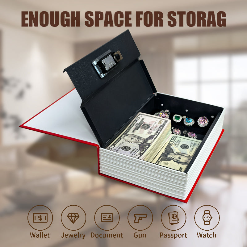 Book safe password bo* with lock, household simulation secret storage box, safe box for monry