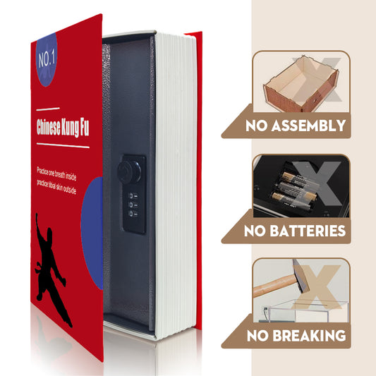 Book safe password bo* with lock, household simulation secret storage bo*, safe money bo*